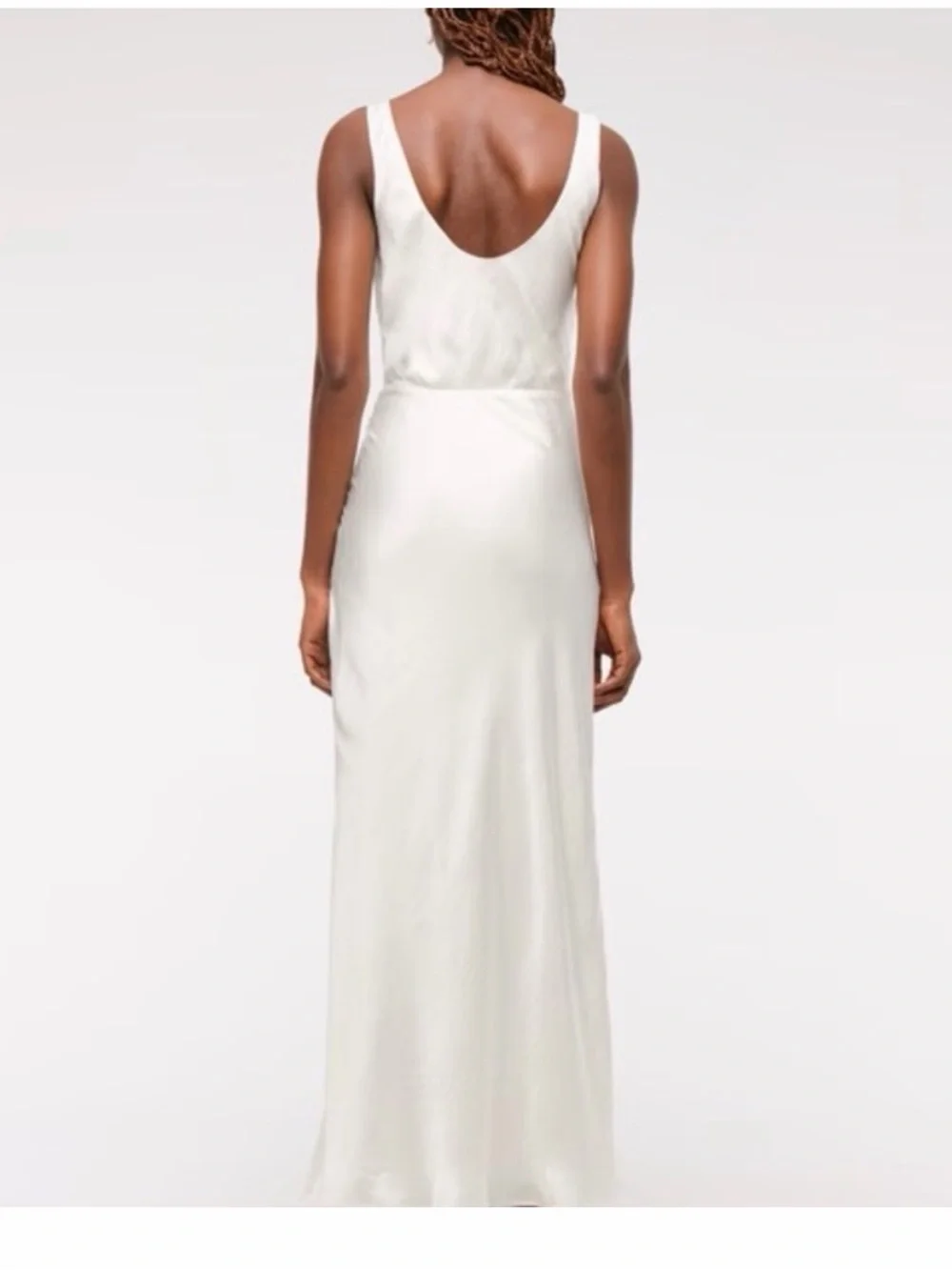 Abercrombie & Fitch Ivory Cowl Neck Maxi Dress with Side Slit